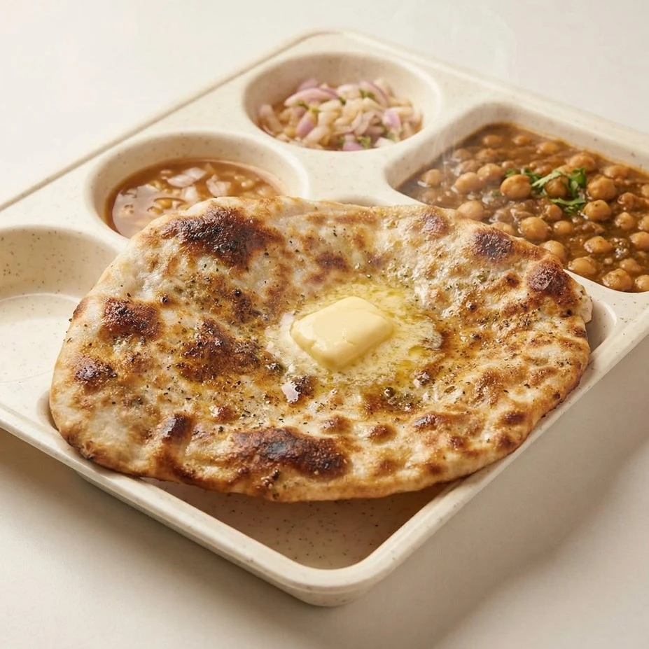 Aloo Cheese Kulcha at Amritsari Kulcha Point Winnipeg - Potato and Cheese Stuffed Bread