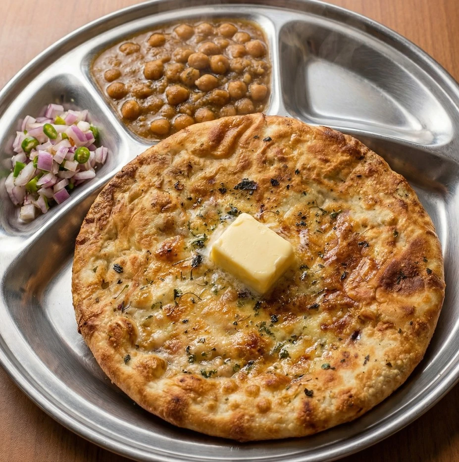 Paneer Kulcha at Amritsari Kulcha Point Winnipeg - Cottage Cheese Stuffed Bread